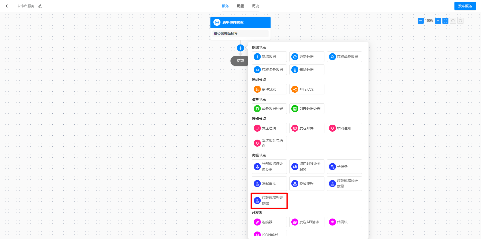获取流程列表数据
